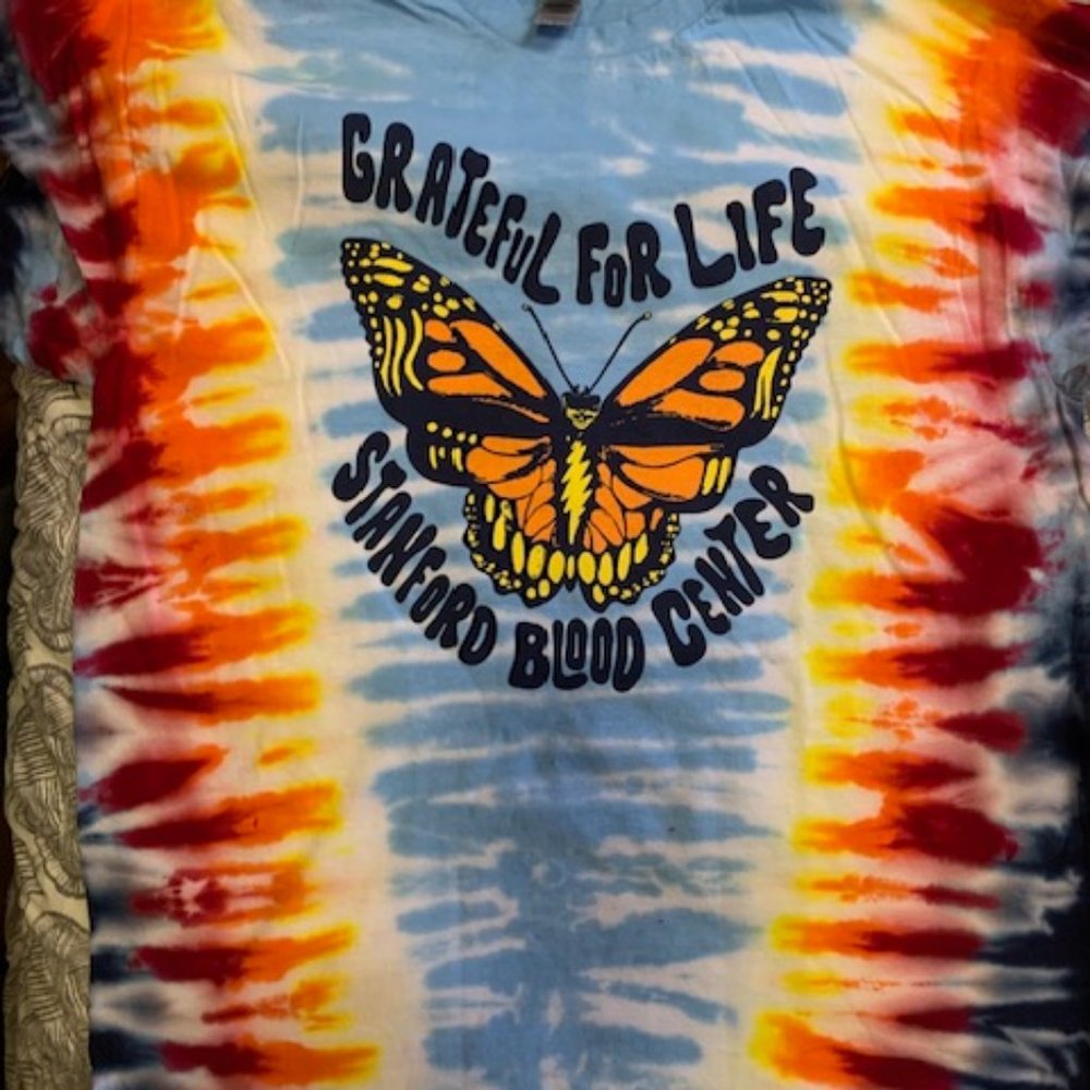 Stanford Blood Center commemorative tye dye Grateful Dead new T shirt